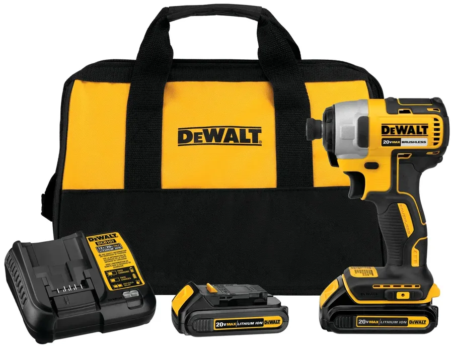 Dewalt Kit de Atornillador de Impacto de 14 64MM Inalambrico sin Carbones de 20V